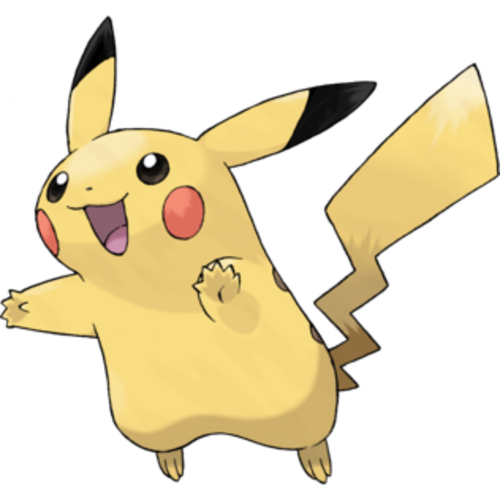Pikachu — official character art (via Wikipedia).